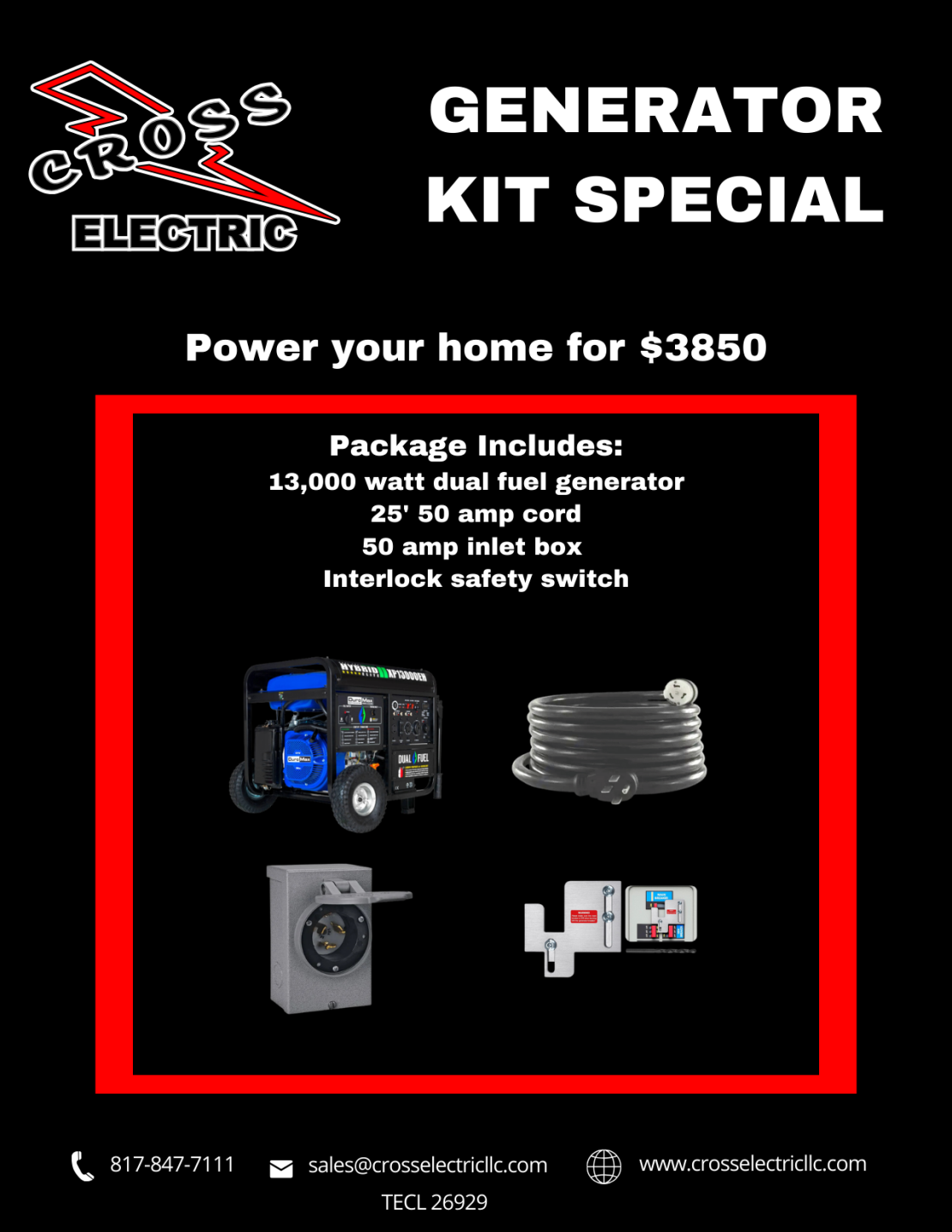 Save money on your generator kit in Fort Worth TX.